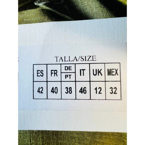 NEW MDM Top Animal Print Zebra Green Shirt Blouse Size Large Short Sleeves - Picture 12 of 13